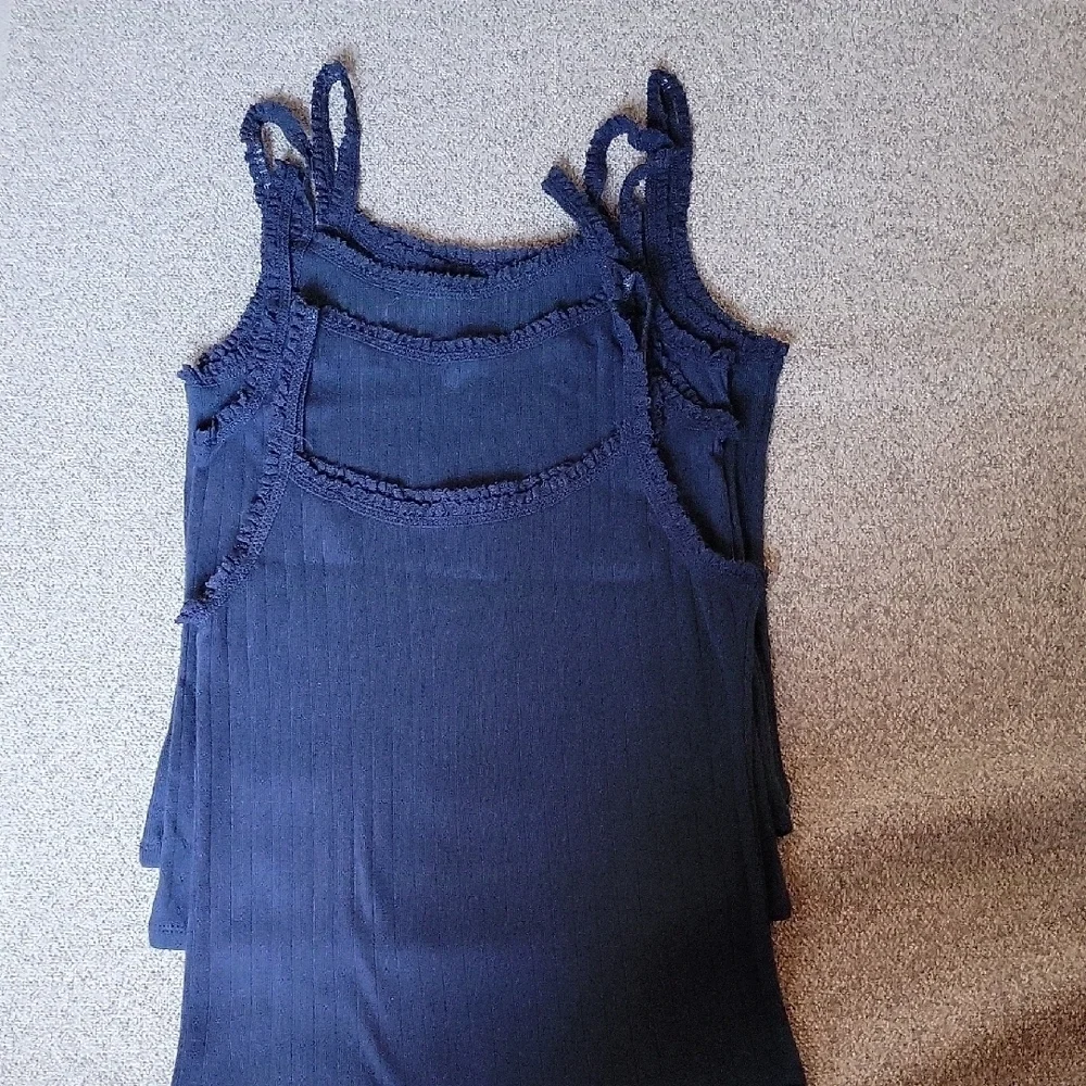 Art Class Blue Girls  Cotton Tank Top  Size L 10-12 Blue Navy Bundle Of 4 New
